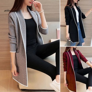 Áo khoác cardigan len lông cừu tay dài màu trơn giữ ấm mùa đông cho nữ