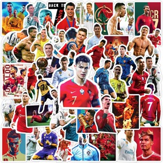 Bộ 50 Miếng Dán Chống Thấm Nước Hình Ngôi Sao Bóng Đá Cristiano Ronaldo Graffiti Trang Trí Vali / Laptop / Điện Thoại / Sổ Tay Ghi Âm