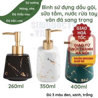 Bình sứ đựng nước rửa tay, sữa tắm, dầu gội cao cấp