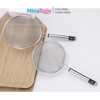 Rây inox SU304 siêu mịn size 14cm/16cm tay cầm tròn xịn - Chất liệu inox cao cấp ray cháo, bột cho bé ăn dặm