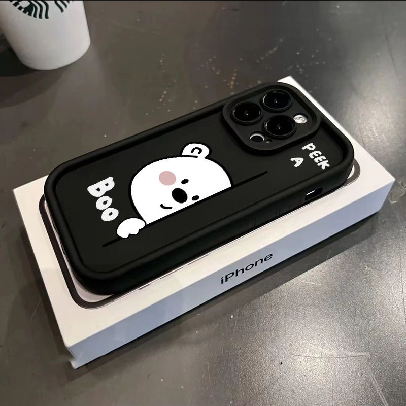 Ốp Điện Thoại Hình Gấu Chống Bụi Cho iPhone 11 Pro Max 15 12 Mini 14 13 Pro 15 Plus XS Max XR 8 7 SE 2020 6S Plus