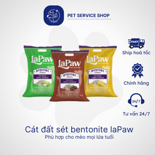 Cát vệ sinh LAPAW BENTONIE cho mèo đất sét tự nhiên túi 8L/4kg và 15L/8kg PETSERVICE.