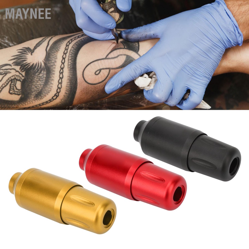 Maynee Máy Xăm Bút Hợp Kim Nhôm Xoay Ngắn Đầu Nối RCA Có Hình Kẹp Dây snowa