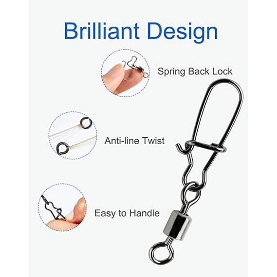 Set 50 Vòng Nối Xoay Câu Cá 10lb-110lb Bằng Thép Không Gỉ