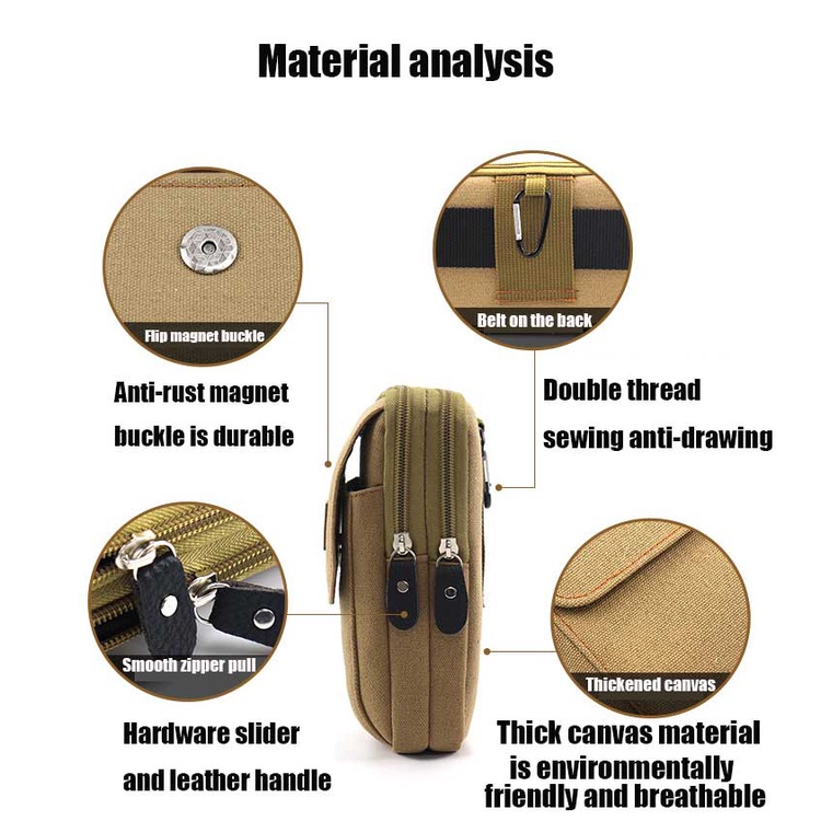 Túi Đeo Hông Đựng Điện Thoại Đa Năng Chống Mòn 6.5-inch Cho Nam