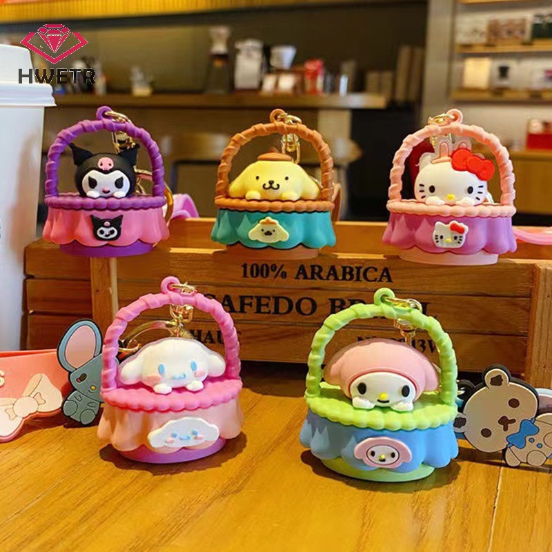 Móc Khóa Hình Giỏ Hoa sanrio melody cinnamoroll Dễ Thương Mới