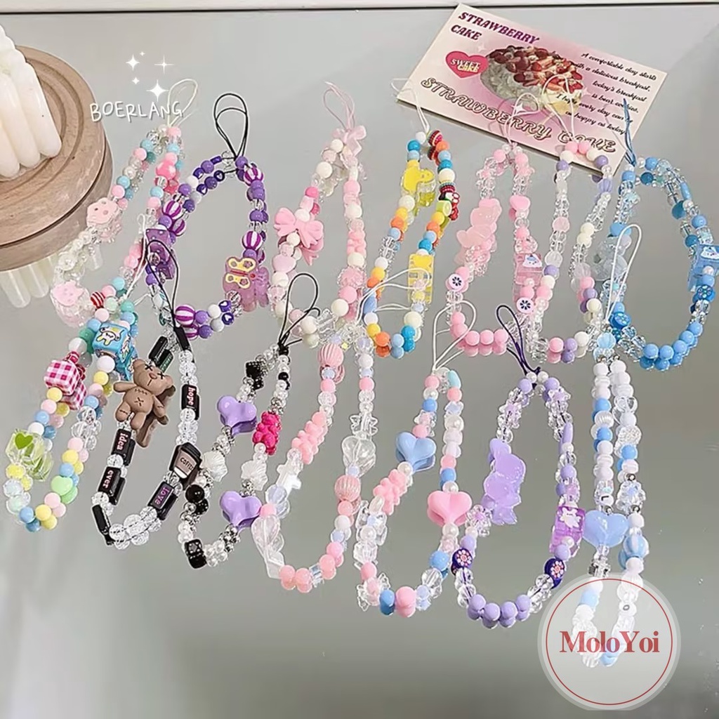 Hoạt Hình Vòng Tay Chuỗi Ngọc Trai acrylic Hình Gấu Nhiều Màu Dễ Thương Cho Nữ