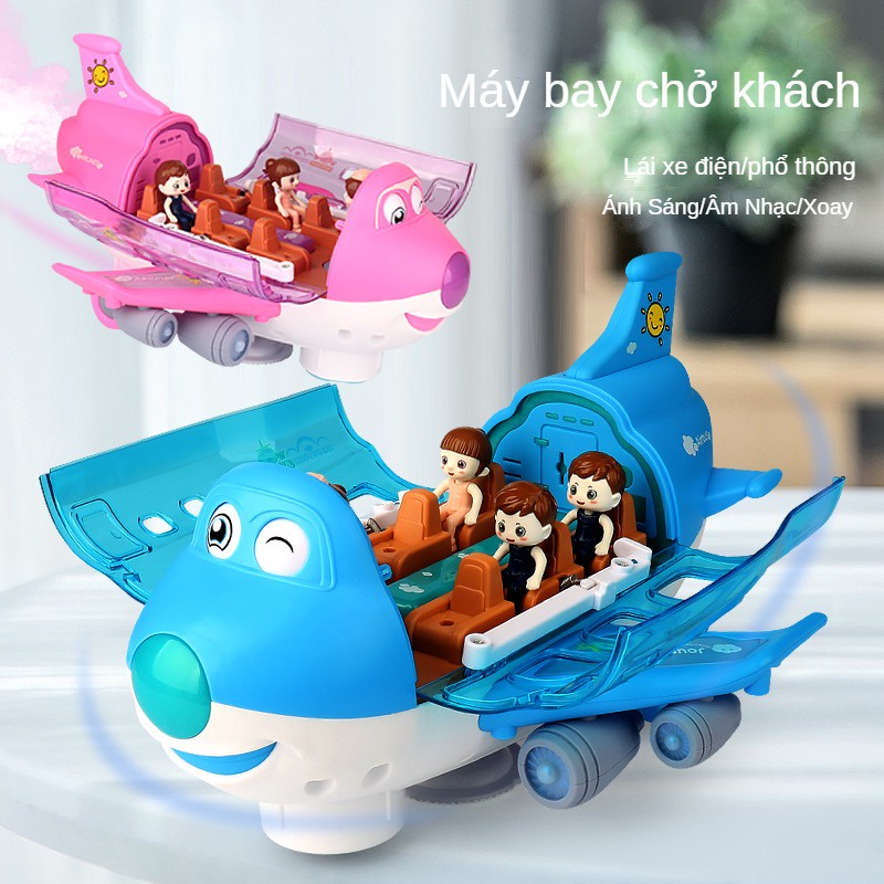 Đồ Chơi Máy Bay Điện Tử q Oe airliner Phát Nhạc Và Đèn Xoay 360 Độ Cho Bé