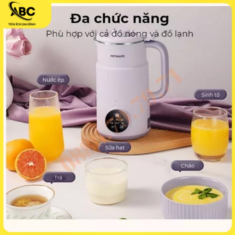 Máy Làm Sữa Hạt, Nấu Sữa Hạt OSTMARS 8 Chức Năng Xay Nấu