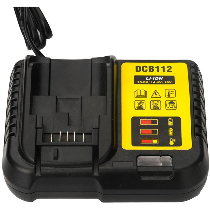 Bộ đế sạc lithium DCB112 dùng cho pin Dewalt 12V/10.8V/14.4V/18V/20V