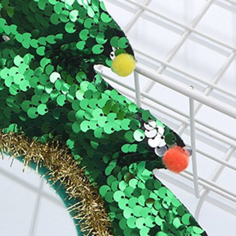 Băng Đô Cài Tóc Hình Cây Thông Noel Đính Kim Tuyến Lấp Lánh Dễ Thương