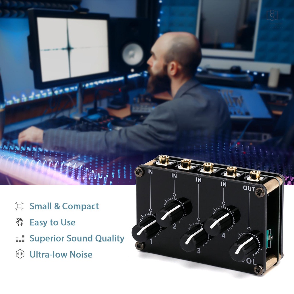 Hot!♫ Mô-đun Trộn Âm Thanh Mật Khẩu 4 Trong 1 mini Âm Thanh Nổi 4 Kênh 4 audio input Sang 1 Đầu Ra Tiếng Ồn Thấp Cho Bộ Điều Khiển studio