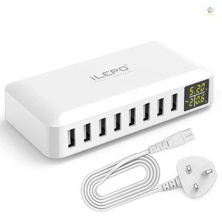 Ổ cắm sạc 8 cổng usb thông minh 50w 8a nhiều cổng usb có màn hình lcd sạc nhanh với dây dài 4ft