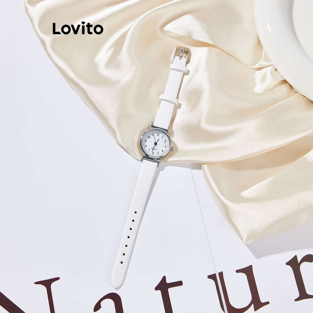 Đồng hồ Lovito thạch anh đơn giản màu trơn thường ngày cho nữ L63AD288