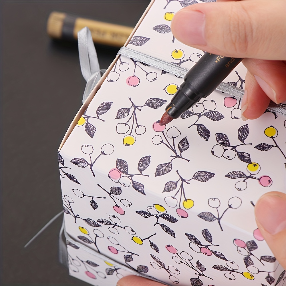 Bộ 10 Bút Lông Đánh Dấu Kim Loại Hoàn Hảo Cho Vẽ Đá, Thẻ Giấy Đen, Sổ Lưu Niệm & Nhiều Hơn!