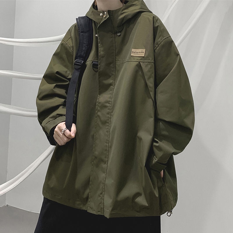 Áo Khoác hoodie Dáng Rộng Phối Túi plus size m-8xl Phong Cách Mỹ Cho Nam