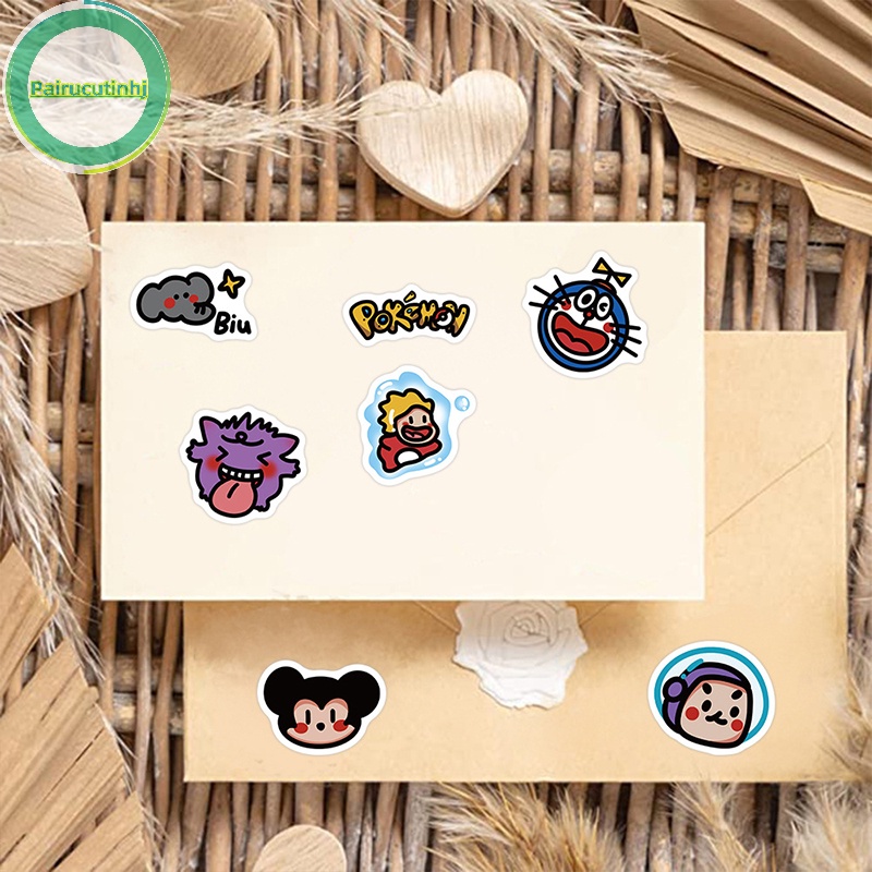 Parucutin Set 90 Miếng Dán Chống Thấm Nước Hình Sở Thú Hoạt Hình Cá Tính Trang Trí Ván Trượt Cho Trẻ vn