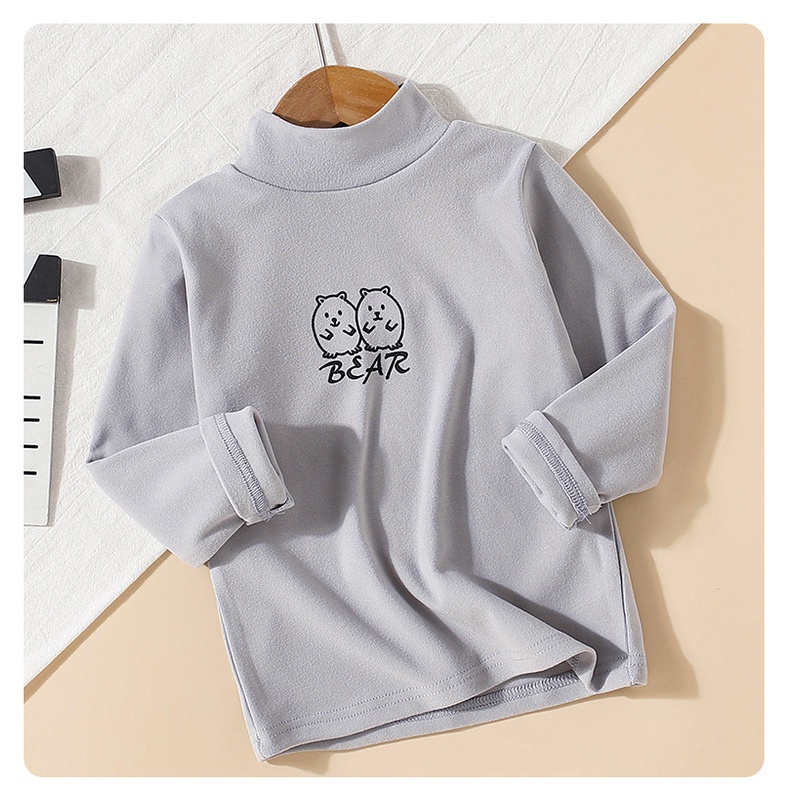 Áo Thun Tay Dài Cổ Cao Hai Mặt 90-160cm Thời Trang Thu Đông Cho Bé