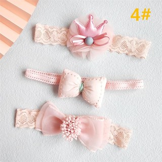 Set 3 băng đô vương miện mềm mại đáng yêu cho bé