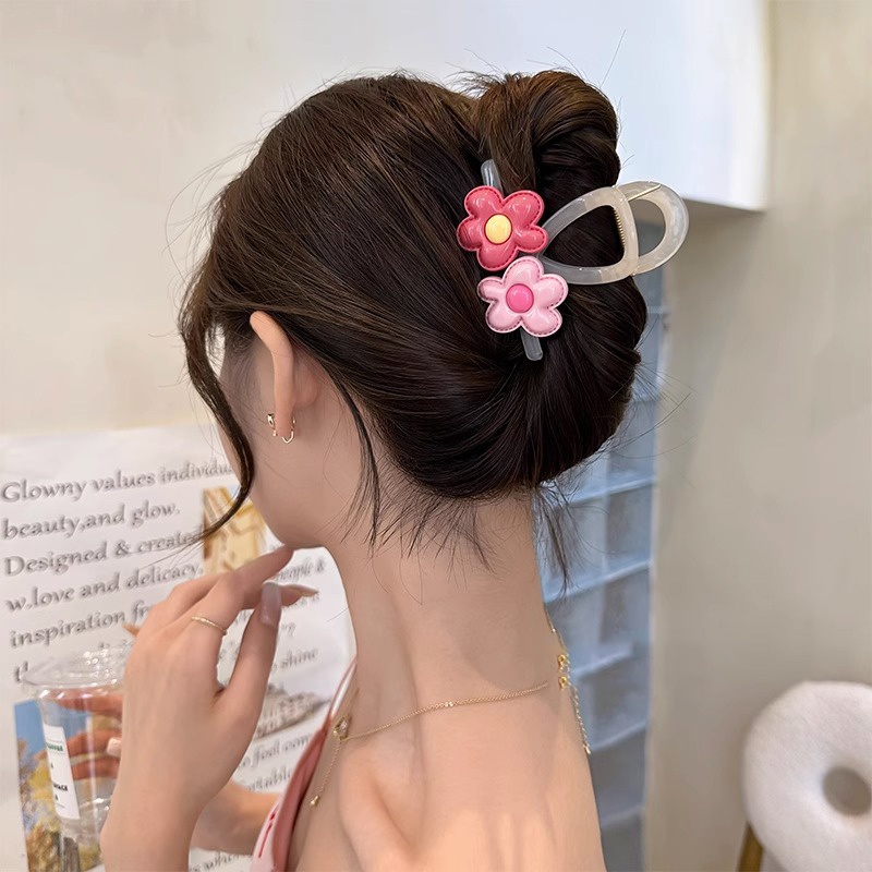 Kẹp Tóc Hình Hoa Ba Chiều Màu Kẹo Dễ Thương