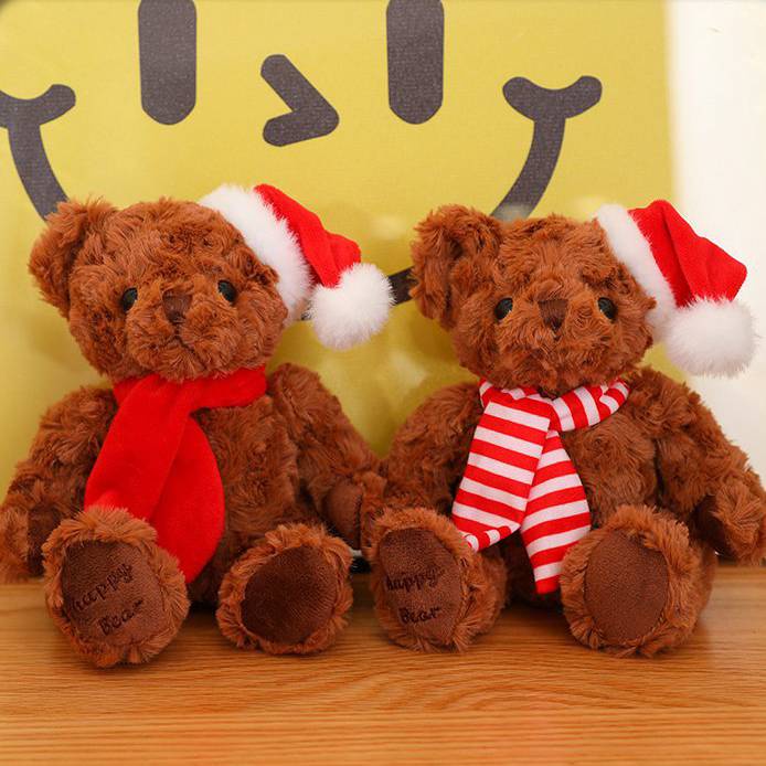 Gấu Bông teddy Với Khăn Choàng Và Mũ Ông Già Noel Dễ Thương Cho Bé Gái