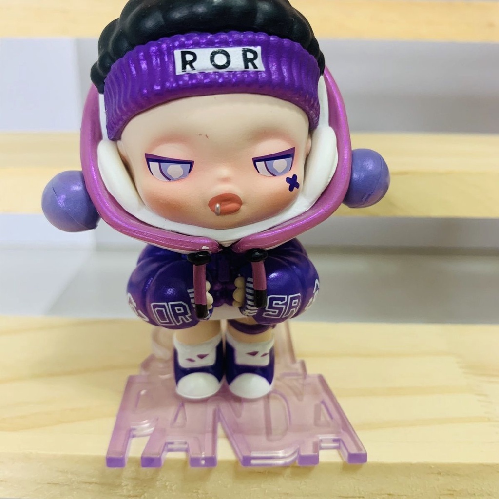 Mô Hình Đồ Chơi Gấu skullpanda meow Phiên Bản Màu Tím Cá Tính Dễ Thương