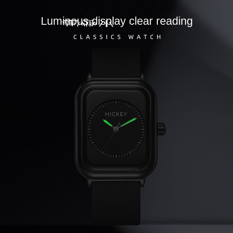 Disney / Đồng Hồ Đeo Tay Mặt Nhỏ Chống Thấm Nước Phát Sáng Thanh Lịch Thời Trang Dành Cho Nữ ins