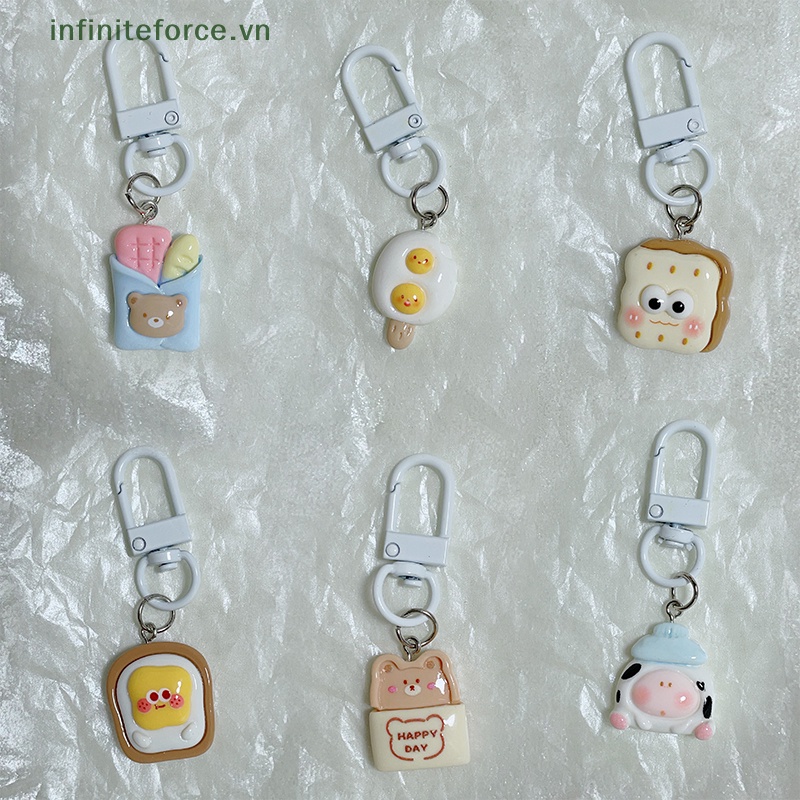 Móc Khóa Hình Bánh Mì Nướng Hoạt Hình Vui Nhộn Dễ Thương