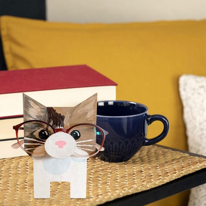 1 Giá Đỡ Trưng Bày Mắt Kính Bằng Gỗ Hình Thú 3d Dễ Thương