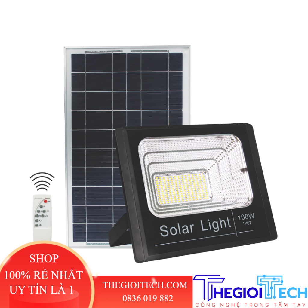 ĐÈN PHA LED NĂNG LƯỢNG MẶT TRỜI 100W