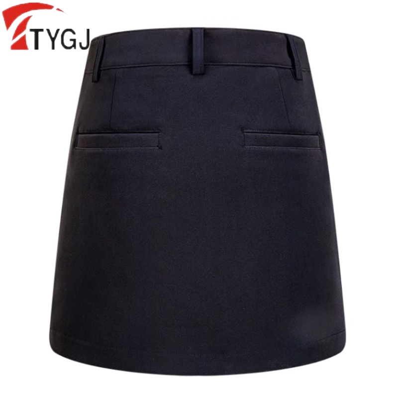 Ttygj Bộ Áo Đánh golf Tay Dài Cổ Bẻ Phối Chân Váy Chữ a Chống Lộ Hàng Cho Nữ