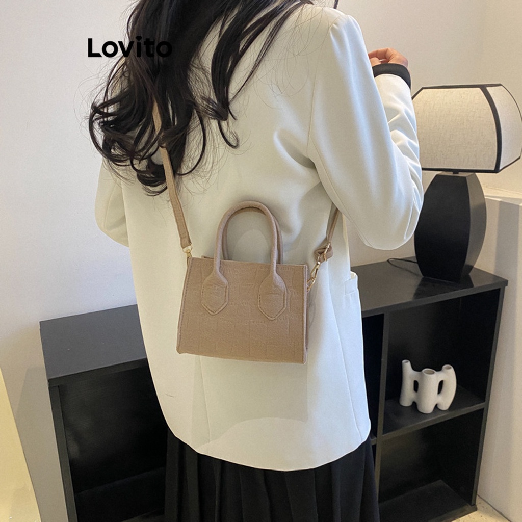 Túi đeo vai nhỏ Lovito cơ bản màu trơn thường ngày cho nữ L63AD300