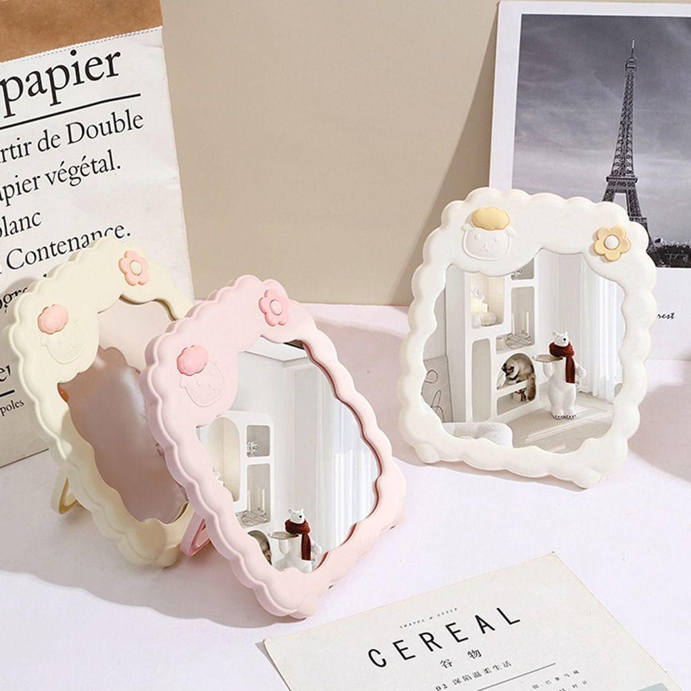 Leota Gương Trang Điểm / Để Bàn Có Giá Đỡ Hình Hoạt Hình Có Thể Gập Lại Làm Quà Tặng Mỹ Phẩm Gắn Tường Trang Trí Nội Thất