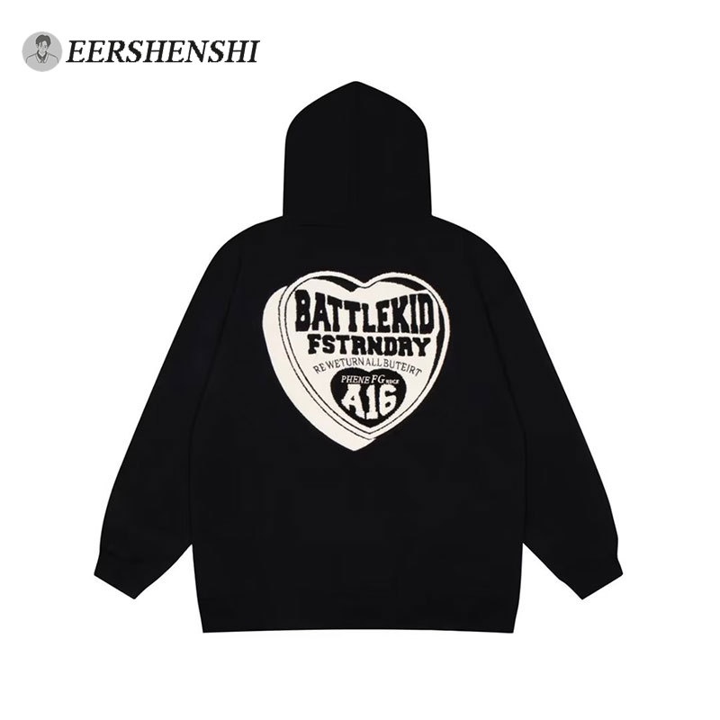 Eershenshi Áo Hoodie In Chữ Phong Cách Đường Phố Mỹ Chất Lượng Cao Cho Nam
