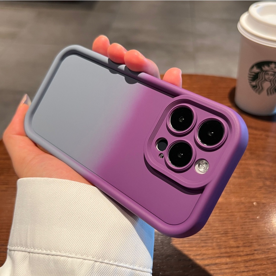 Ốp Điện Thoại Dẻo Màu Hồng Hồng Gradient Tiết Thời Trang Cho iPhone 15 14 Pro Max 15 14 Plus