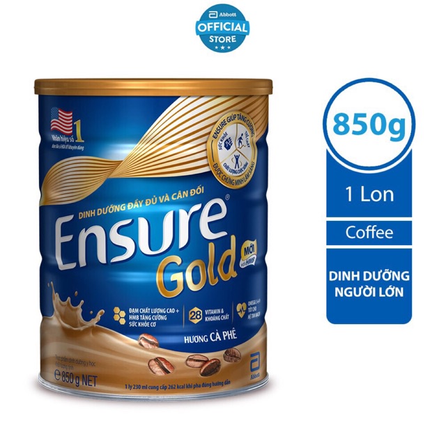 [SỮA BỈM GIÁ TỐT]Sữa Ensure gold hương Cafe 850g