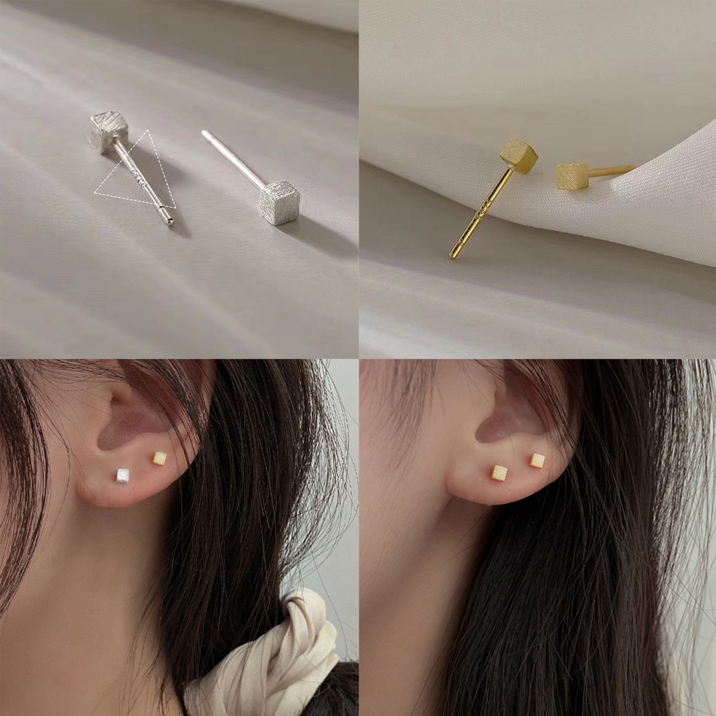 1 Đôi Bông Tai Hình Vuông mini Thời Trang Dành Cho Nữ