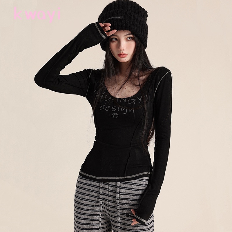 Kwayi áo phông áo thun nữ croptop baby tee Hàn Phong Fashion Fashion Popular WTX23919XF38Z230918