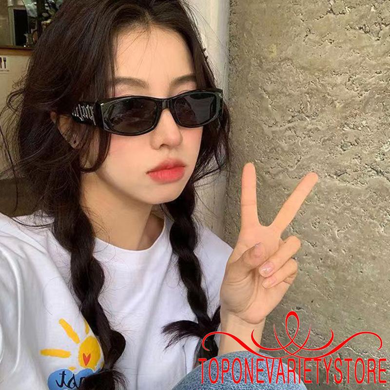 Topone Kính Mát Gọng Vuông Phong Cách hip hop Thời Trang Cho Nam / Nữ y2k