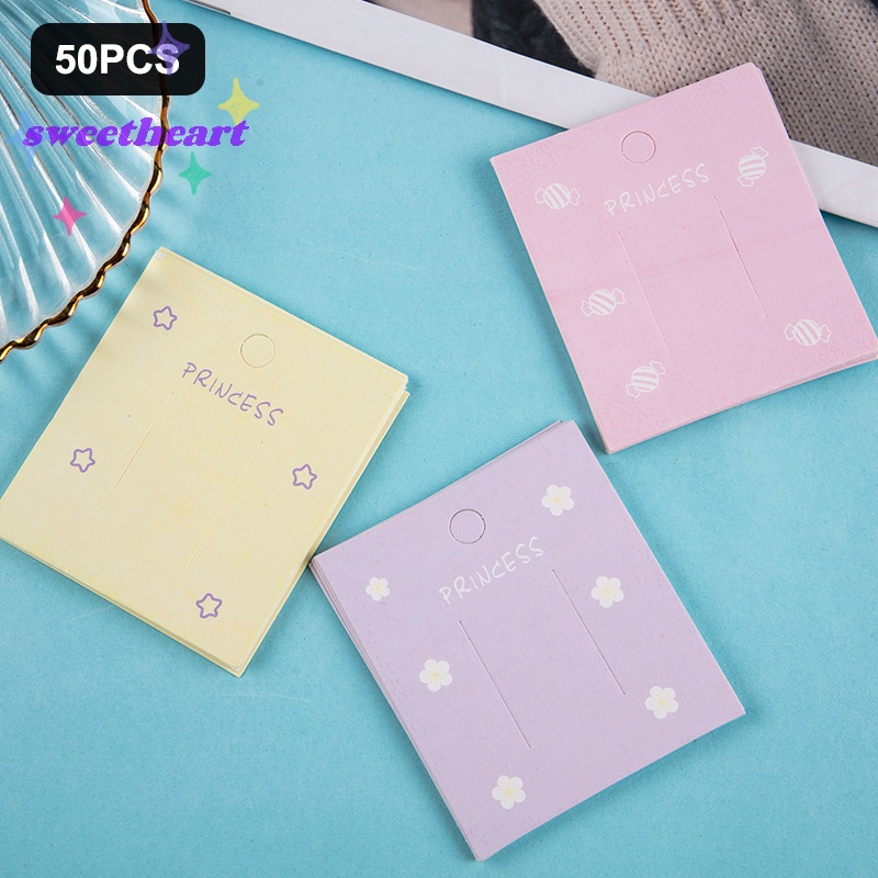 Set 50 Túi Nhựa Trưng Bày Kẹp Tóc 7 * 7cm Màu Xanh Dương / Hồng / Tím / Vàng Tiện Dụng