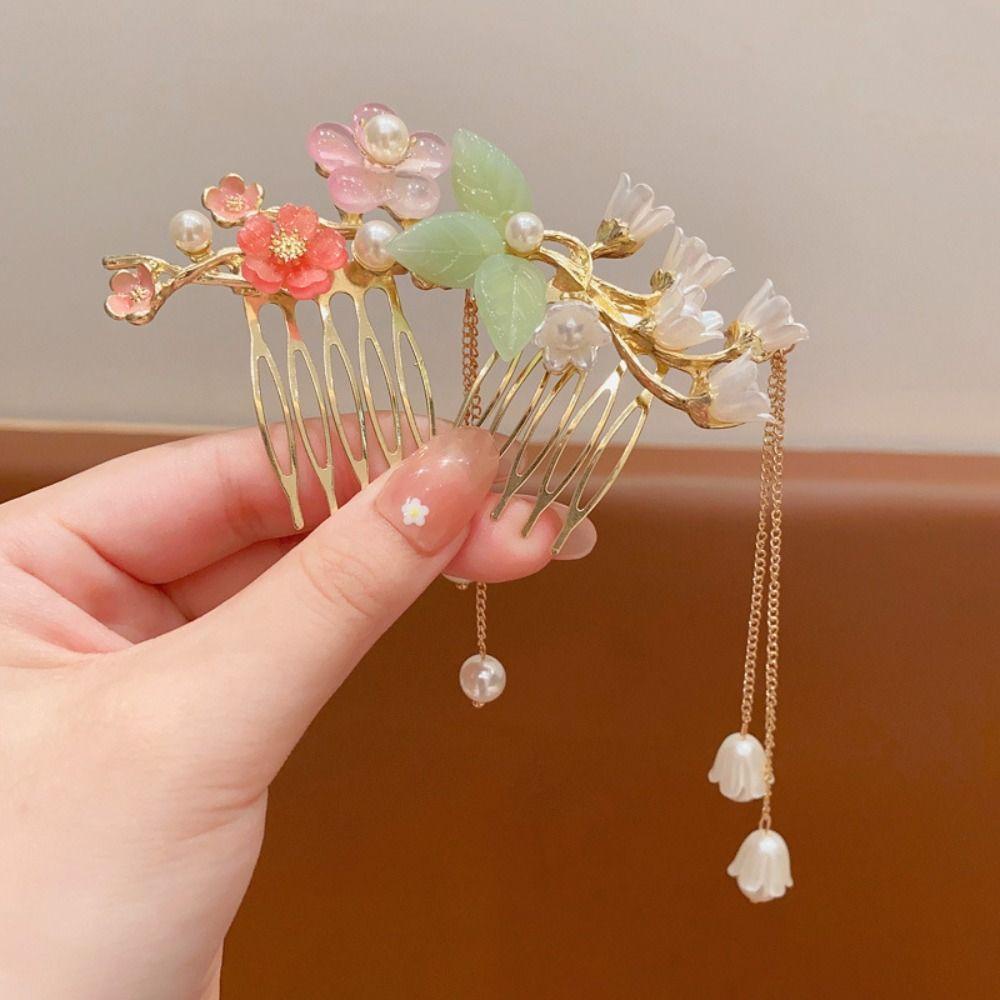 Moccho1 Trâm Cài Tóc Hình Hoa Phong Cách Trung Hoa Cổ Điển Cho Bé Gái