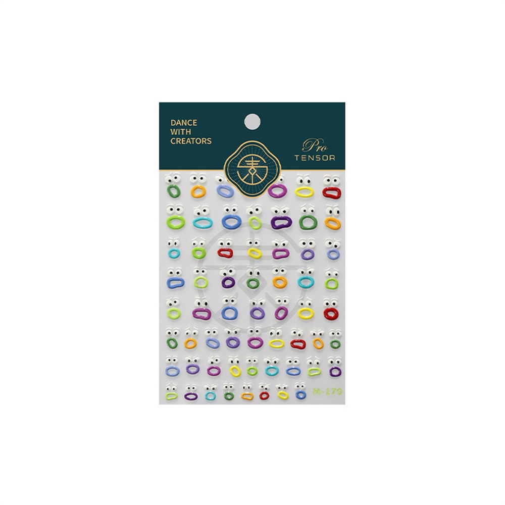 New Craft Phim Hoạt Hình Dễ Thương Vui Nhộn Đôi Mắt Nhỏ Miệng Kỳ Lạ Vui Big Mouth Phim Hoạt Hình Nail Art Sticker Jelly Series Prettyhat