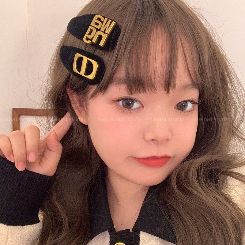 Mh Kẹp Tóc bb Màu Đen Chất Nhung Phong Cách retro Thời Trang Cho Nữ 2023