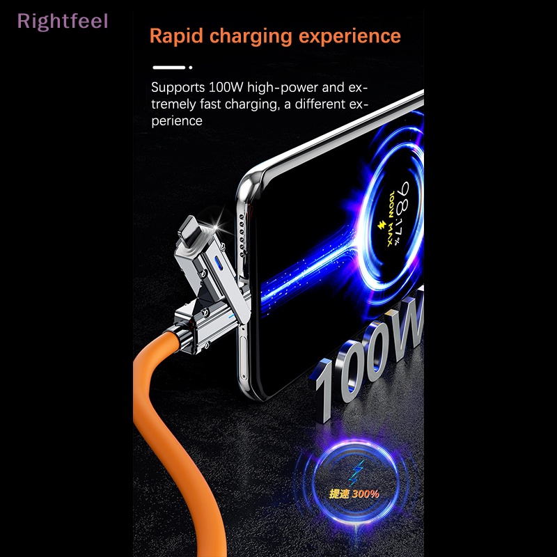 SAMSUNG Dây Cáp Sạc Nhanh usb Loại c 2 Trong 1 100w 4 Trong 1 Cho huawei / honor Mới