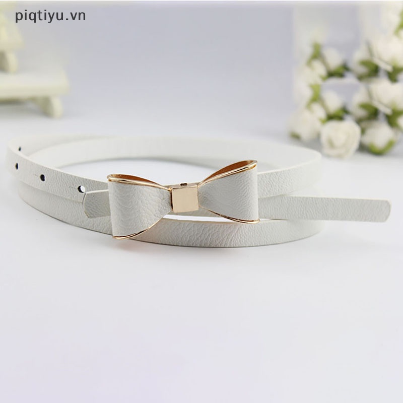 Thắt Lưng Da Pu Màu Trơn Khóa Kim Loại Thời Trang Cho Nữ