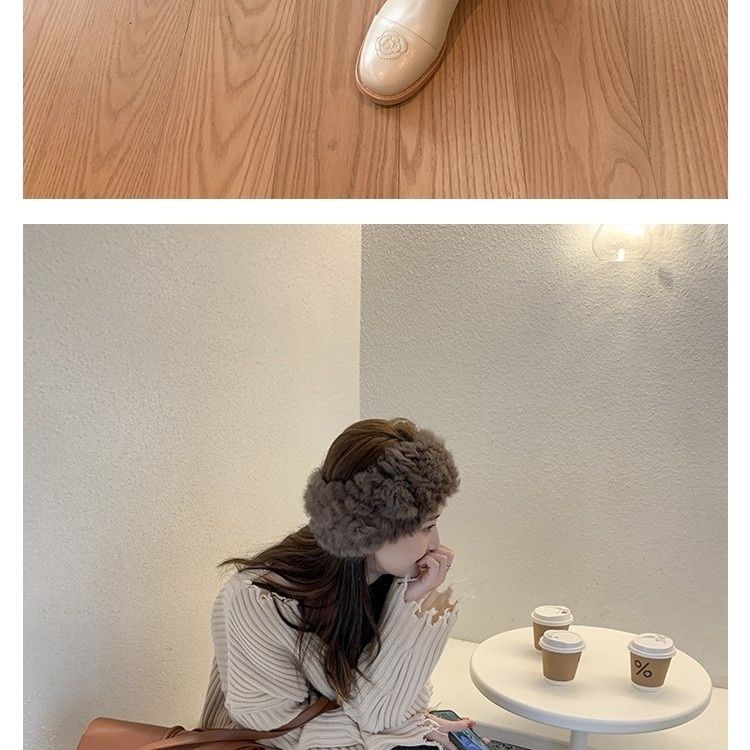 Giày Bốt Da Mềm Đế Bằng Mũi Tròn Phối Lông Cừu Phong Cách Thời Trang Mới 2023