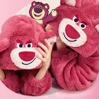Hàng Mới Về Mới Áo Choàng Ngủ Tay Dài In Hình Gấu Và Dâu Tây Dễ Thương Cho Bé Gái