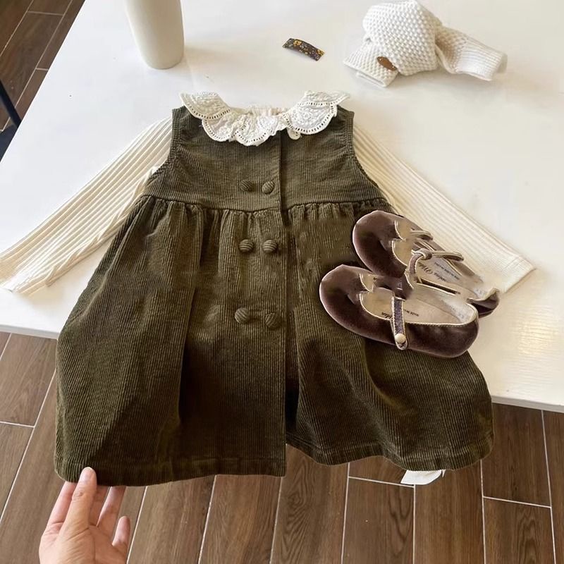 Váy Nhung Cô Gái Mùa Thu Mới Năm 2023 retro