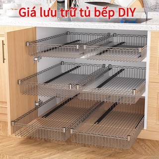 Giỏ Lưới Đựng Đồ Bằng Kim Loại Cho Ngăn Kéo Tủ Nhà Bếp