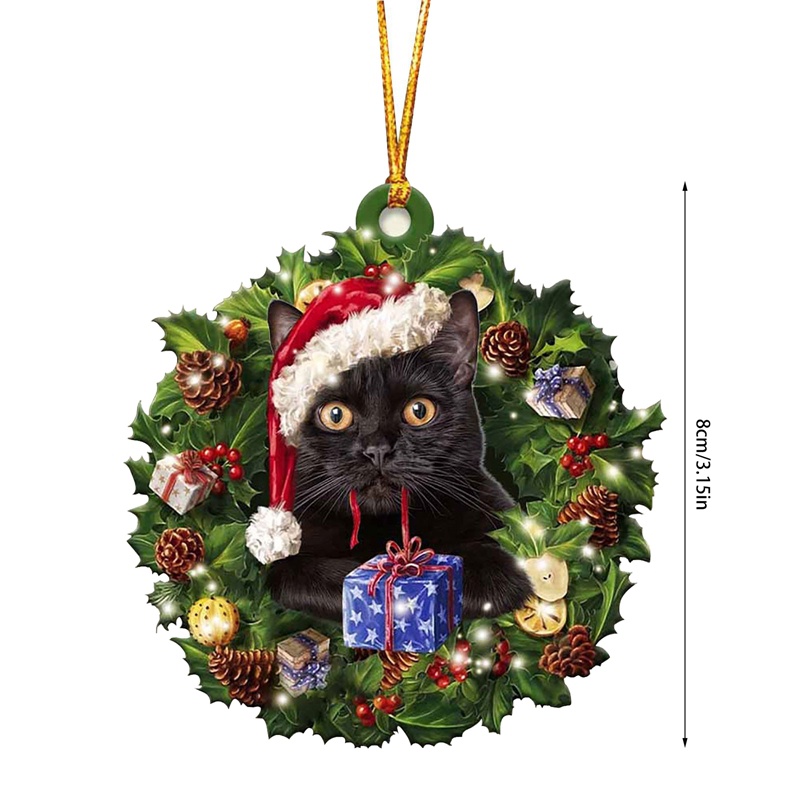 Đèn Lồng 2d Hình Mèo Hoạt Hình Bằng acrylic Trang Trí Giáng Sinh